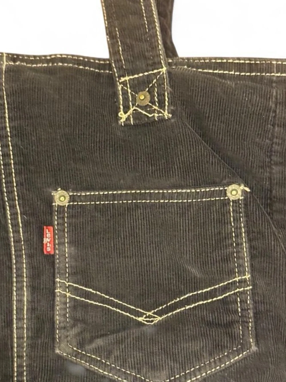 Vintage Levi Strauss & Co. Corduroy Shoulder Bag in Beautiful  Vintage Black.